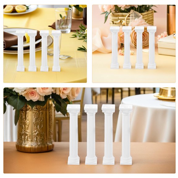 KONTONTY 4Pcs White Decorative Roman Columns for Entry Way Wedding and Party Atmosphere