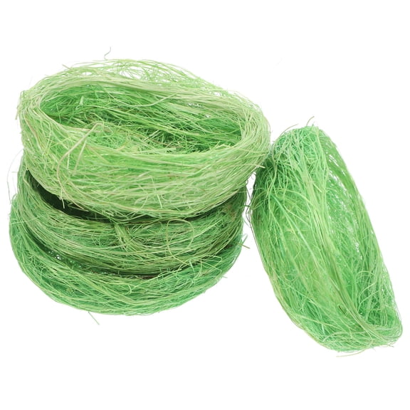 KONTONTY 4Pcs Decorative Green Artificial Bird Nest Handwoven from Thickened Jute for Outdoor Use
