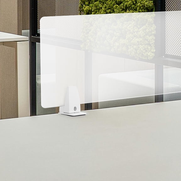 KONTONTY 4pcs Adjustable Desk Partition Clamps White Privacy Screen Clips for Office Sneeze Guard Holder