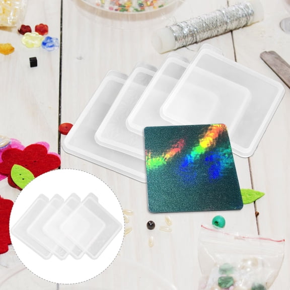 KONTONTY 4-Piece Holographic Resin Mold Set for Cup Crafting and Material Projects