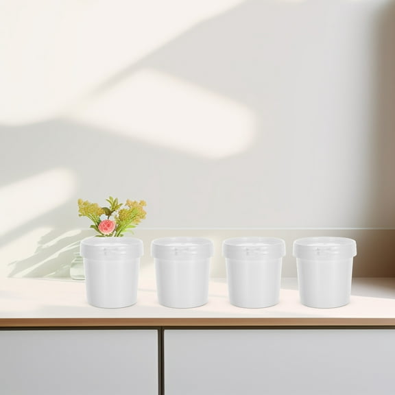 KONTONTY 4pcs Empty Paint Cans with Lid Paint Containers 500ml Pigment Buckets for Treats Candy Crafts DIY Decoration Arts and Craft DIY Projects Painting White