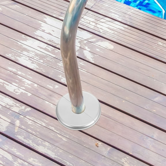 KONTONTY 4pcs Pool Ladder Guard Ladder Hole Shielding Cover Plastic Split Flange Plate Pool Handrail Tubing Water Pipe Wall Cover Replacement