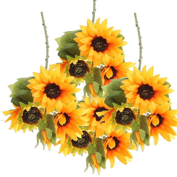 KONTONTY 4pcs Sunflower Stems Realistic Household Sunflowers Supply DIY Craft Home Decoration
