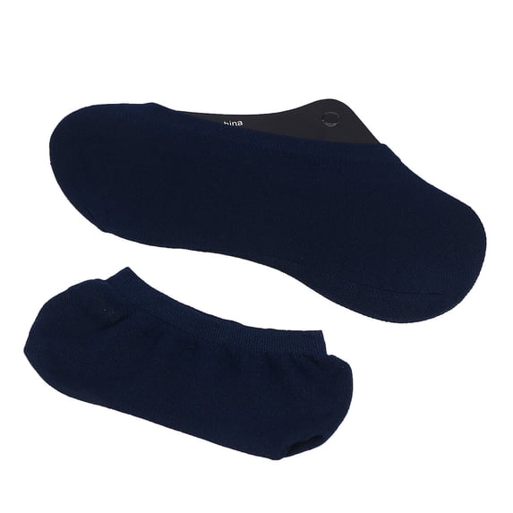 KONTONTY 5 Pairs Men Cotton Low Cut No Show Socks Breathable Anti-slip Invisible Socks (Navy)