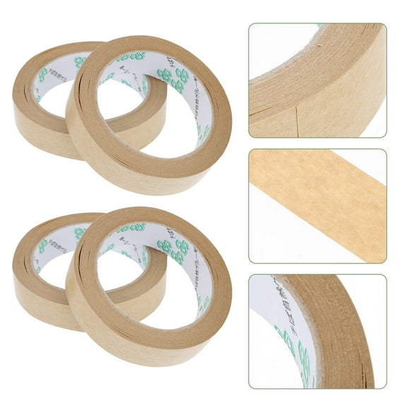 KONTONTY 5Pcs Tearable Kraft Paper Tape with Strong Adhesive for Packaging