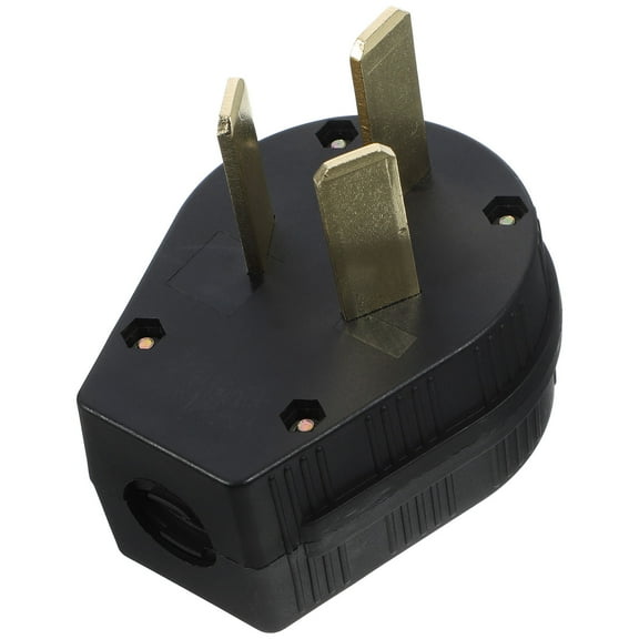 KONTONTY Electric Plug 3 Prong Replacement Male Plug End for Dryer Stove and Generator Black
