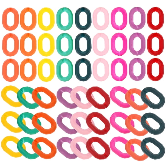KONTONTY Bag Chain Linking Rings Acrylic Assorted Color 50pcs Back to School
