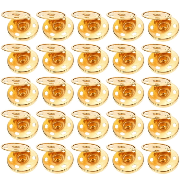 KONTONTY 50Pcs Alloy Snap Fasteners Golden Sew on Buttons for Clothes Purse Handbag Decorative Use