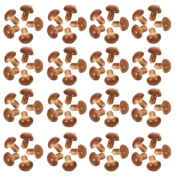 KONTONTY 50Pcs Coffee Colored Foams Desktop Micro Mushroom Statues for Succulent Bonsai Decoration