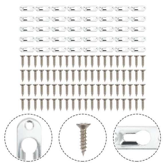 KONTONTY 50 Pieces Photo Frame Keyhole Hangers with Screws for Easy Wall Display and Simple Hanging Design