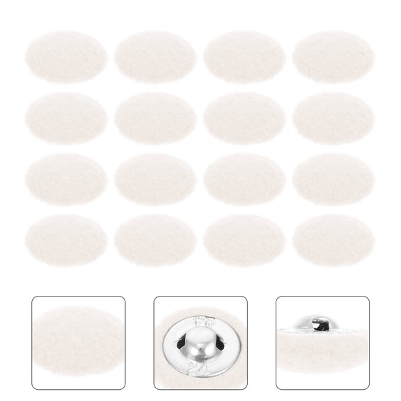 KONTONTY 50Pcs Simple Style Beige Fabric Covered Buttons for Clothing DIY Ornaments and Replacement Buckles