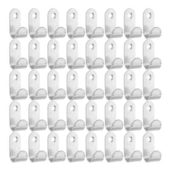 KONTONTY 50Sets Plated Silver Trailer Safety Hooks with Expansion Screws for Waterproof Tarp Fastening and Cargo Security
