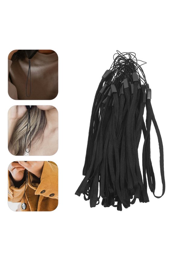 50Pcs Black Adorable Lanyards Multipurpose Camera Hanging Rope Phone Strap Keychain Rope