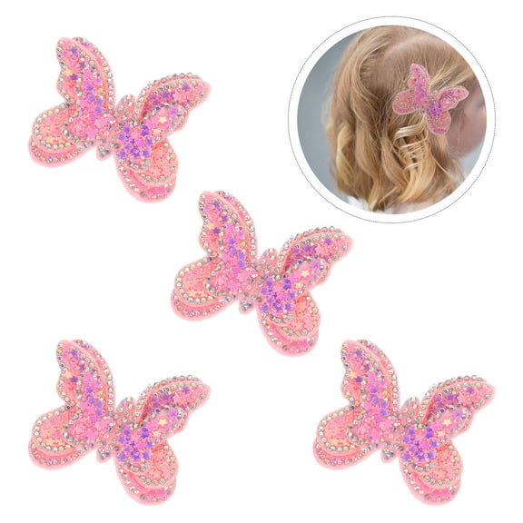 KONTONTY 5Pcs Pink Butterfly 3D Patches for DIY Hairpin Accessories and Clothing Decoration