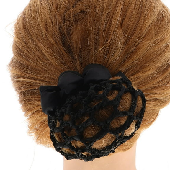 KONTONTY 5Pcs Dance Hair Bun Net Black Fabric Hair Styling Aid for Young Girls in Professional Environments