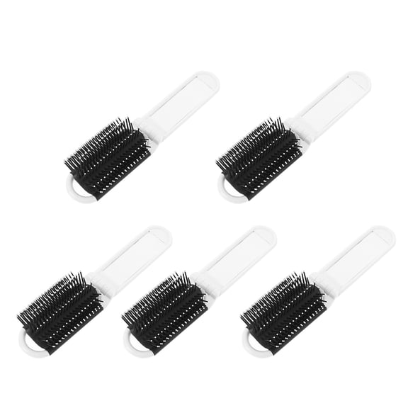 KONTONTY 5Pcs Folding Combs White Detangling Hair Tools Portable Compact Design