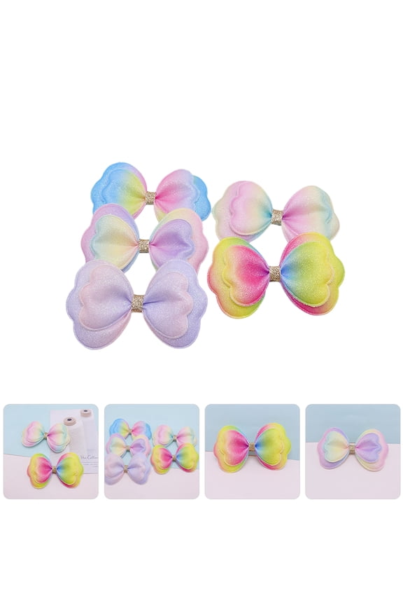 5Pcs Hair Clip Diy Bows Delicate and Fashionable Bow Shape Fabric For Diy Crafts 4.1x2.6in