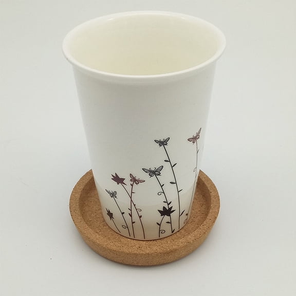 KONTONTY 5Pcs Heat Resistant Coasters Cork Mats for Home Cafe Office in Khaki