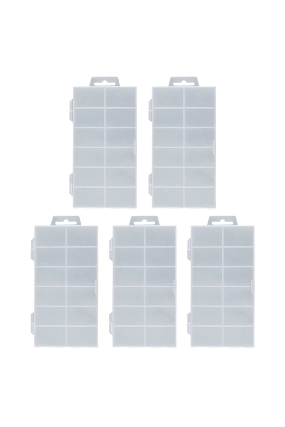 5Pcs Compact Transparent Bead Case Storage Boxes for Nail Charms and Buttons