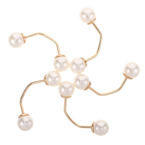 KONTONTY 5Pcs Durable Metal Brooch Pins with Artificial Pearls for Stylish Wardrobe Safety