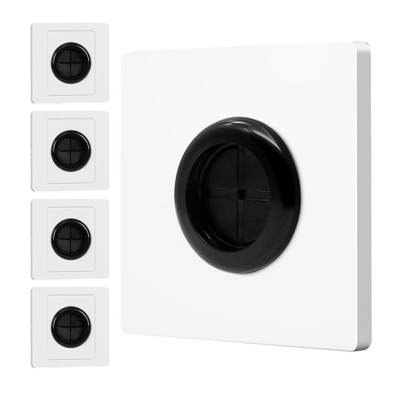 KONTONTY 5Pcs Wall Plate with Outlet Hole Rubber Gasket Multi Color Cable Pass Through Panel