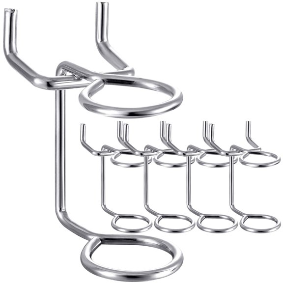 KONTONTY 5Pcs Iron Pegboard Tool Hooks Plated Silver Scredriver Organizer for Workshop Garage Wall