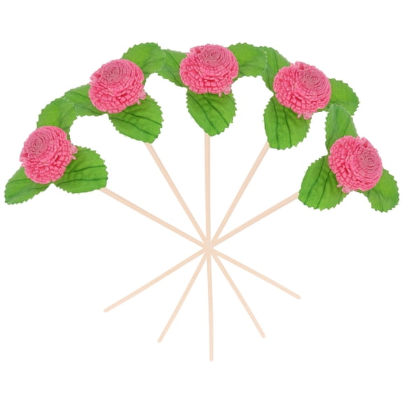 KONTONTY 5-Pack Rattan Reed Diffuser Replacement Sticks with Decorative Flower for Home Fragrance and Decoration