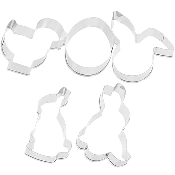 KONTONTY Reusable Stainless Steel Cookie Molds Plated Silver Creative for Baking Parties