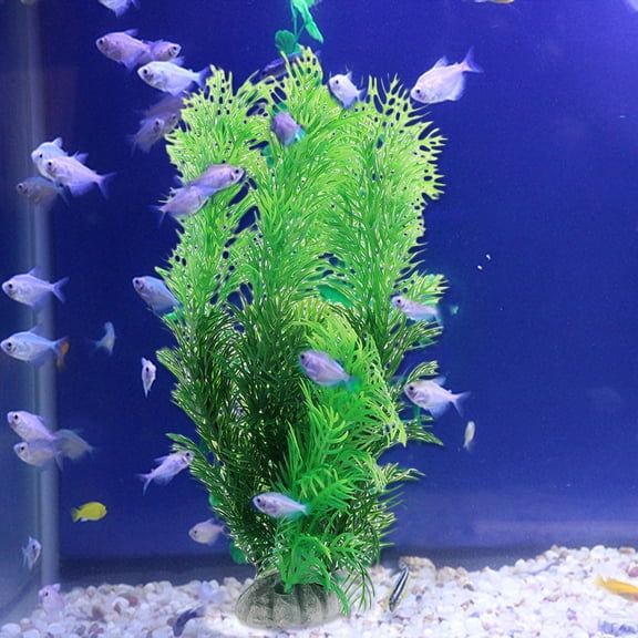 KONTONTY 5Pcs Simulated Water Grass for Fish Privacy and Water Flow Simulation 1.8x0.18Inch Aquarium Landscaping