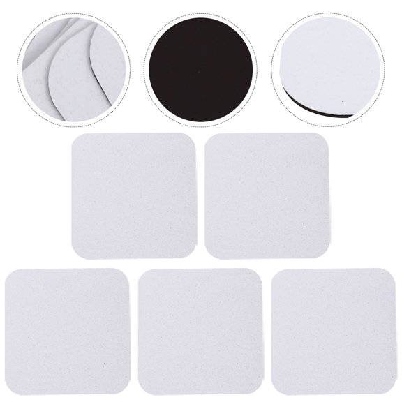 KONTONTY 5Pcs Sublimation Blank Fridge Magnets White for DIY Heat Press and Home Magnetic Use