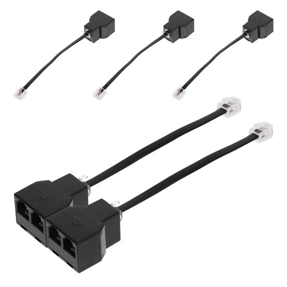 KONTONTY 5Pcs Telephone Cable Splitter Adapter with 6p4c Connector and Stable Signal for Landline