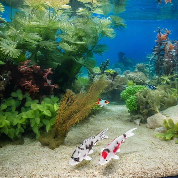 KONTONTY 5Pcs Vibrant Koi Fish Models in PVC for Aquarium Decor and Creative Photography Props