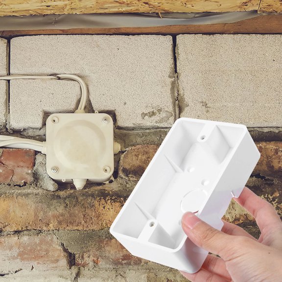 KONTONTY 5Pcs Wall Mounted Junction Box White for Home Flush Mount Installation Power Applications