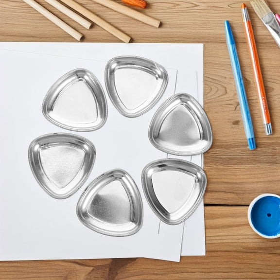 KONTONTY 6 Pcs Figure Model Color Palette 7.00X6.90X0.90CM Silver