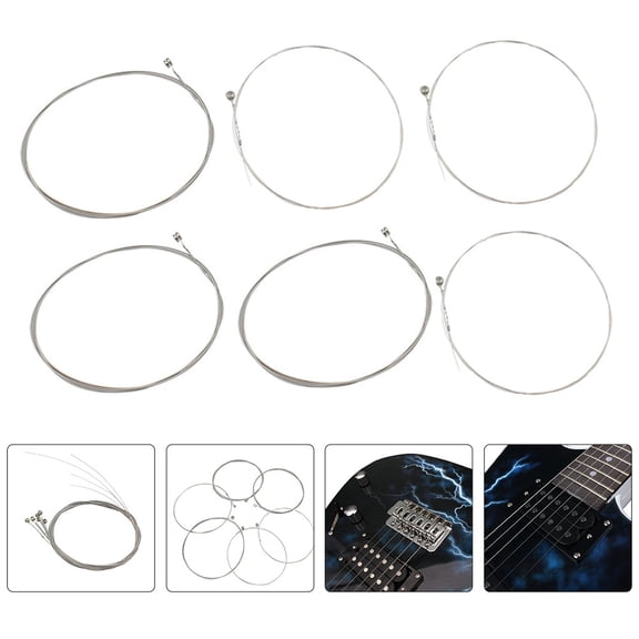 KONTONTY 6 Strings Musical Instrument String Replacement Guitar Strings Stainless Steel Pack