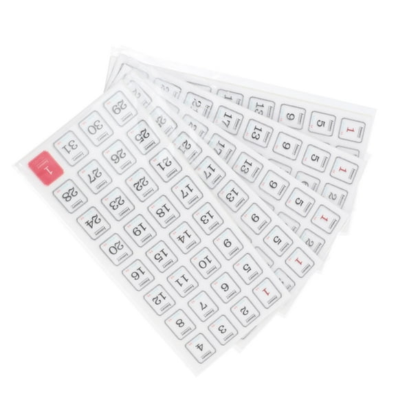 KONTONTY 60Pcs White Calendar Date Stickers for Decor and Daily Planning Labels