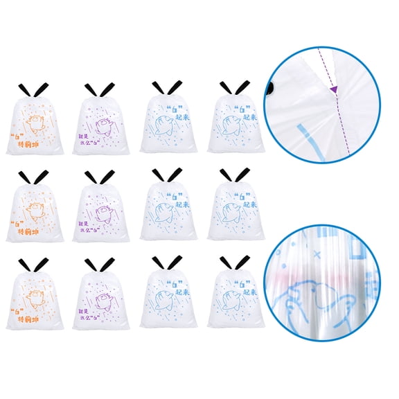 KONTONTY 69Pcs Thickened Household Garbage Bags Drawstring Kitchen Rubbish Holder