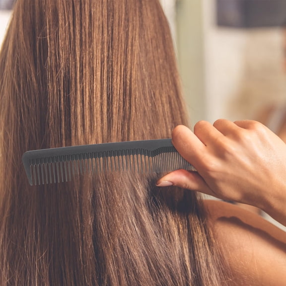 KONTONTY 6Pcs Black Plastic 360 Wave Brush Detangling Combs for Smooth Hair Salon Use