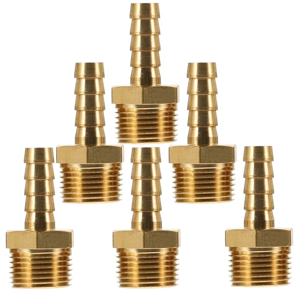 KONTONTY 6Pcs Brass 3 8 Inch Pex Crimp Fittings Hose Coupler Easy to Install and Rust Proof
