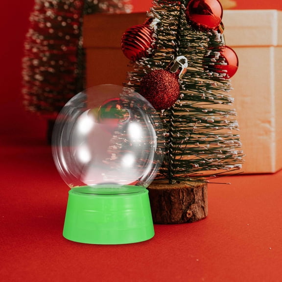 KONTONTY Clear Plastic Snow Globe Kit 6Pcs for DIY Home Decor Projects