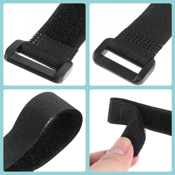 KONTONTY 6Pcs Bike Wheel Safety Band Black Adjustable Fastening Strap for Cycling Use