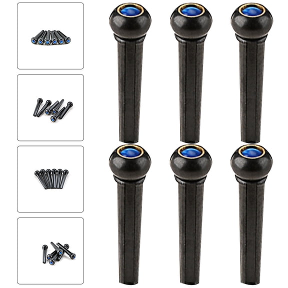 KONTONTY Guitar ng Fixing Pins, Black Plastic, Smooth and Safe, Ideal for Guitar Players, 6Pcs