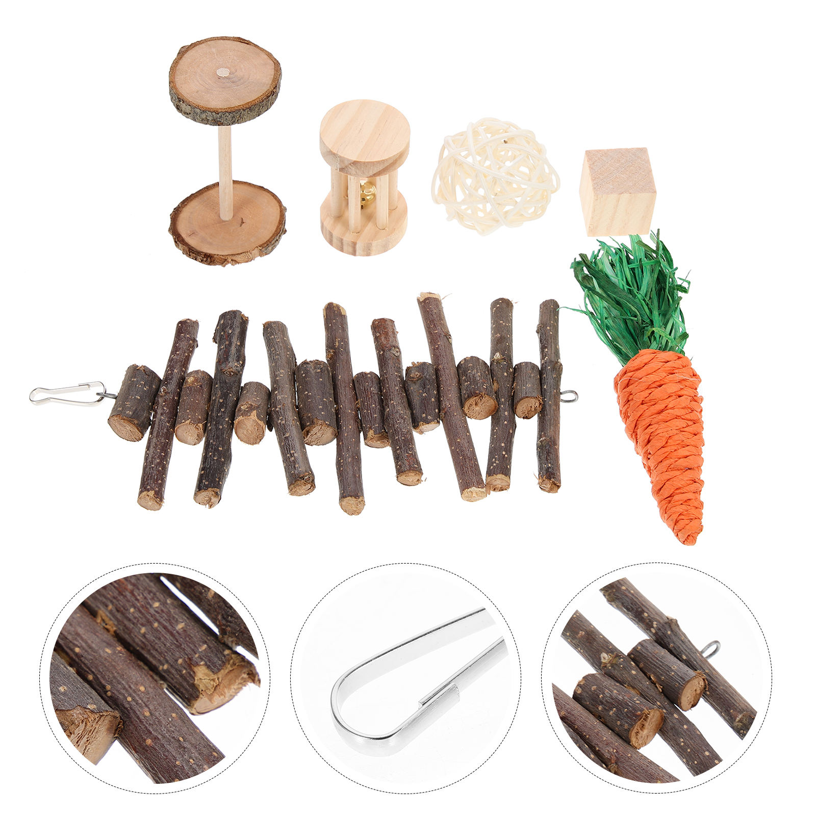 KONTONTY 6Pcs Hamster Activity Toy Wood And ABS Assorted Color For ... - Hamster Activity Toys