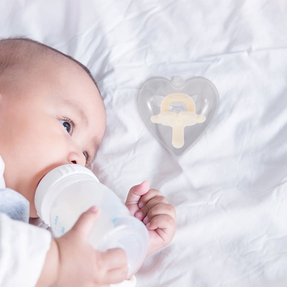 KONTONTY 6Pcs Pacifier Storage Box Transparent PP Heart Design for Parents Gift for New Parents