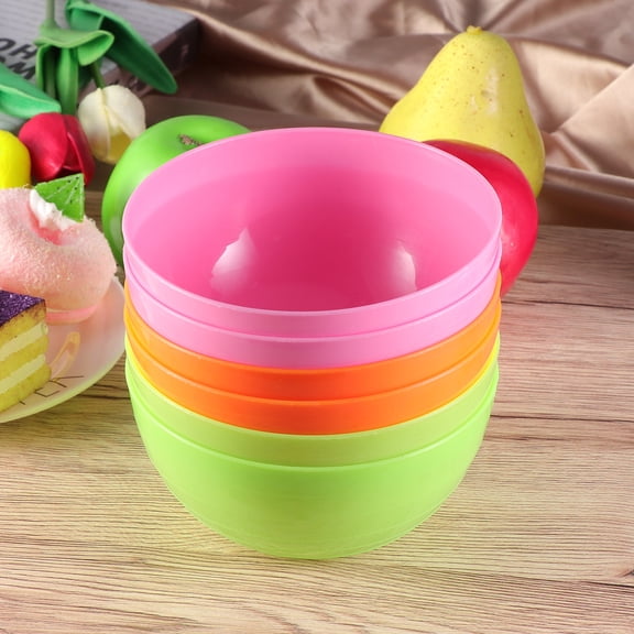 KONTONTY 6Pcs Plastic Candy Dish Set Assorted Color Reusable Unbreakable Kitchen Bowls