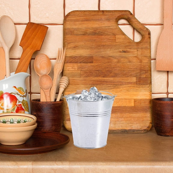 KONTONTY 6Pcs Mini Buckets Party Favors Wooden Handle for Restaurant Use
