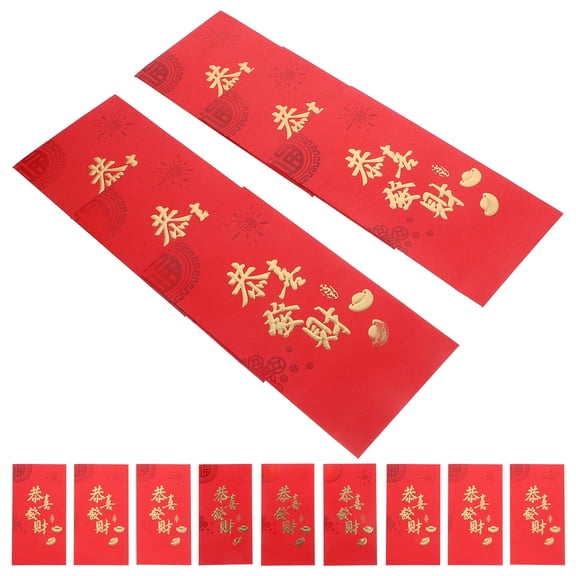 KONTONTY Traditional Red Packets Creative Design Festive Chinese New Year Envelopes