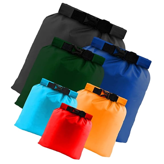 KONTONTY 6Pcs Waterproof Drifting Bag Assorted Color Dry Compression Outdoor Rafting
