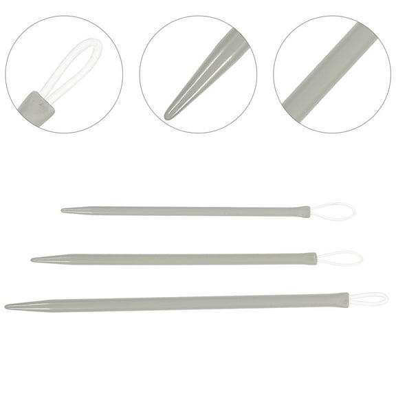 KONTONTY 6-Piece White Plastic Wool Threader Set for Knitting, Sewing, and Crafting Supplies