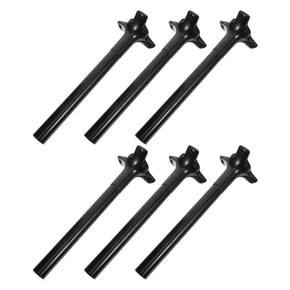 KONTONTY Garden Lighting Spike PVC Black Triangular Base Stable Ground Support for Flame Lamp 6Set